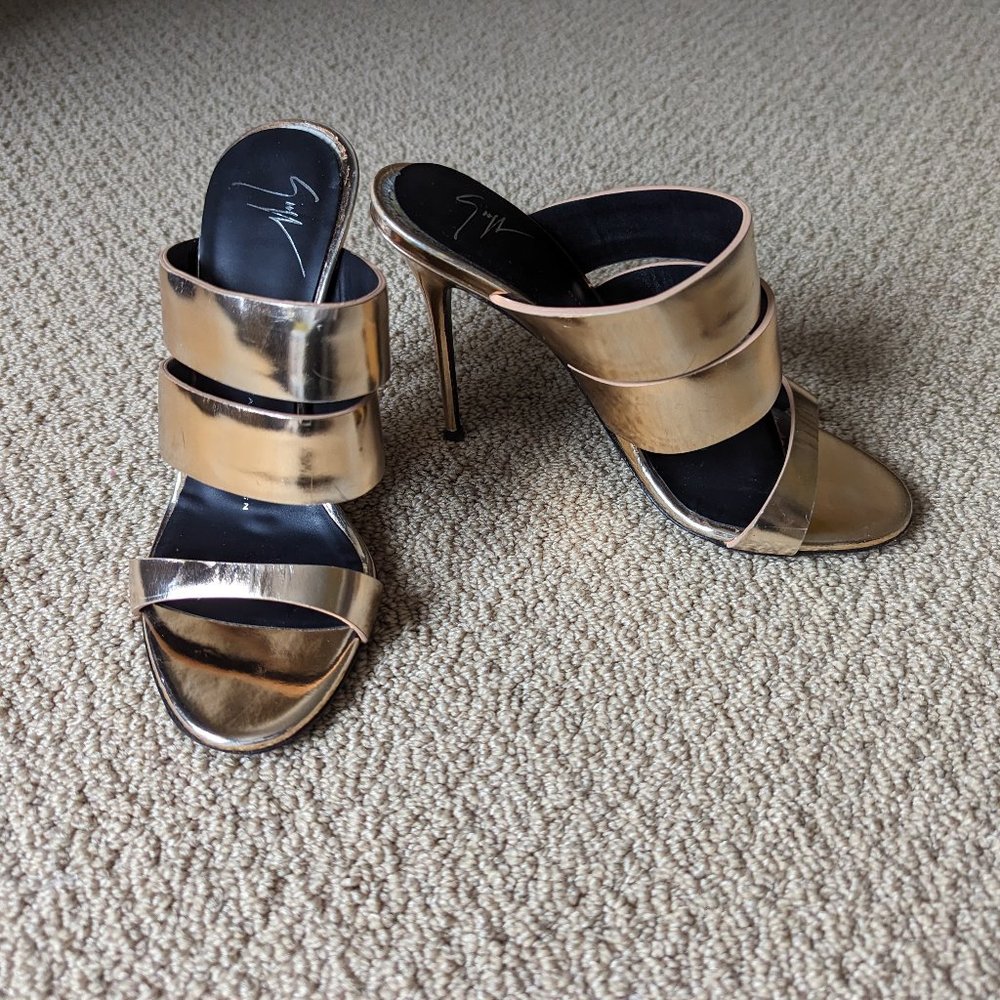 Giuseppe Zanotti rose gold high heel sandals - SIZE 36